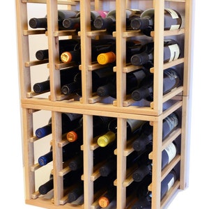 24 Bottle Modular Stackable Wine Rack (Stack As Many Sets Together) Wine Bottle Cellar Storage Stand Shelf