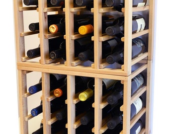 24 Bottle Modular Stackable Wine Rack (Stack As Many Sets Together) Wine Bottle Cellar Storage Stand Shelf