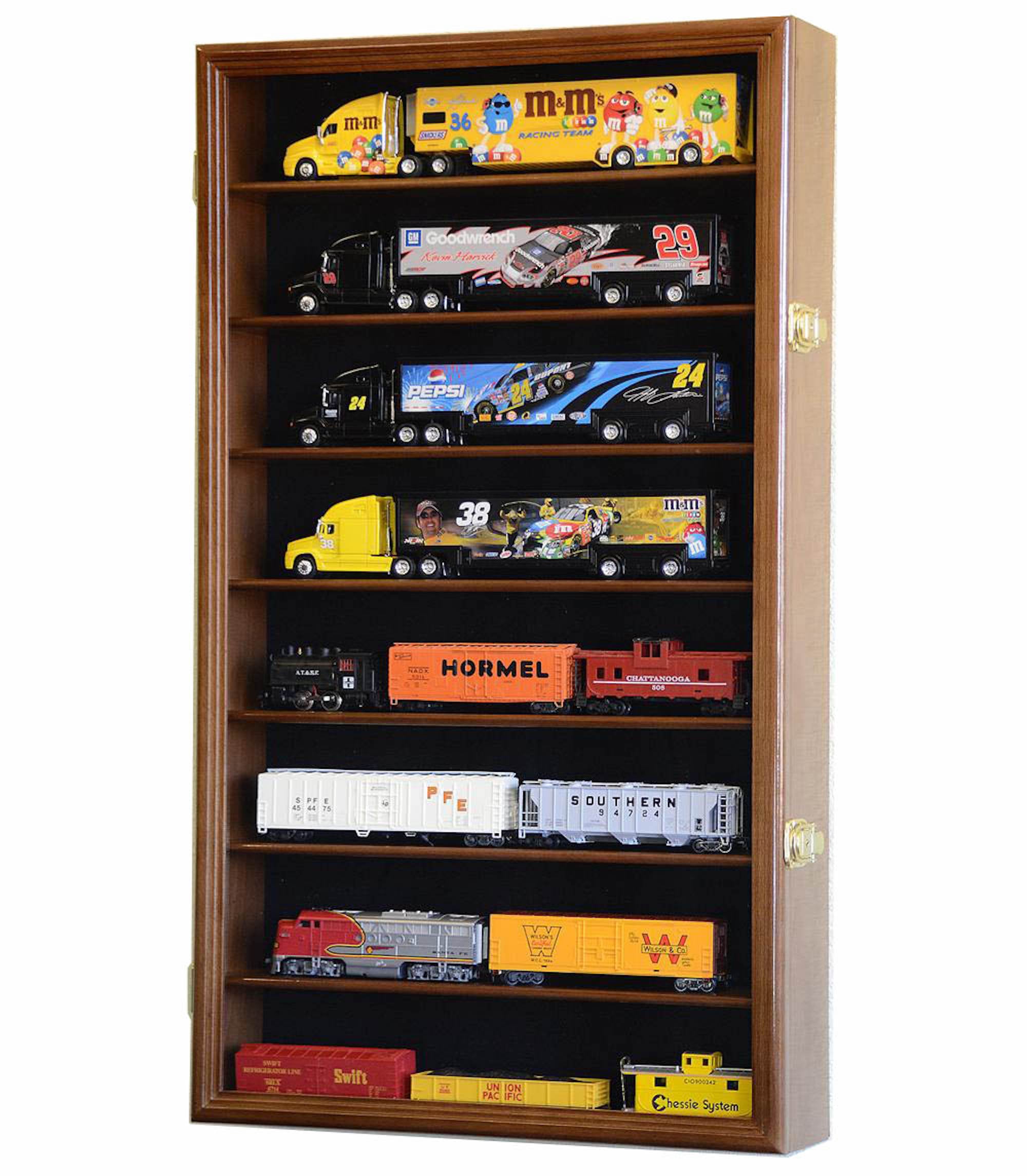 1/64 Diecast Trailer Rig Display Case Cabinet Model Car