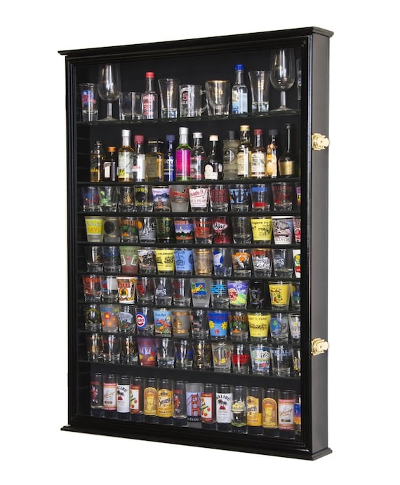 Display case cheap for drinking glasses