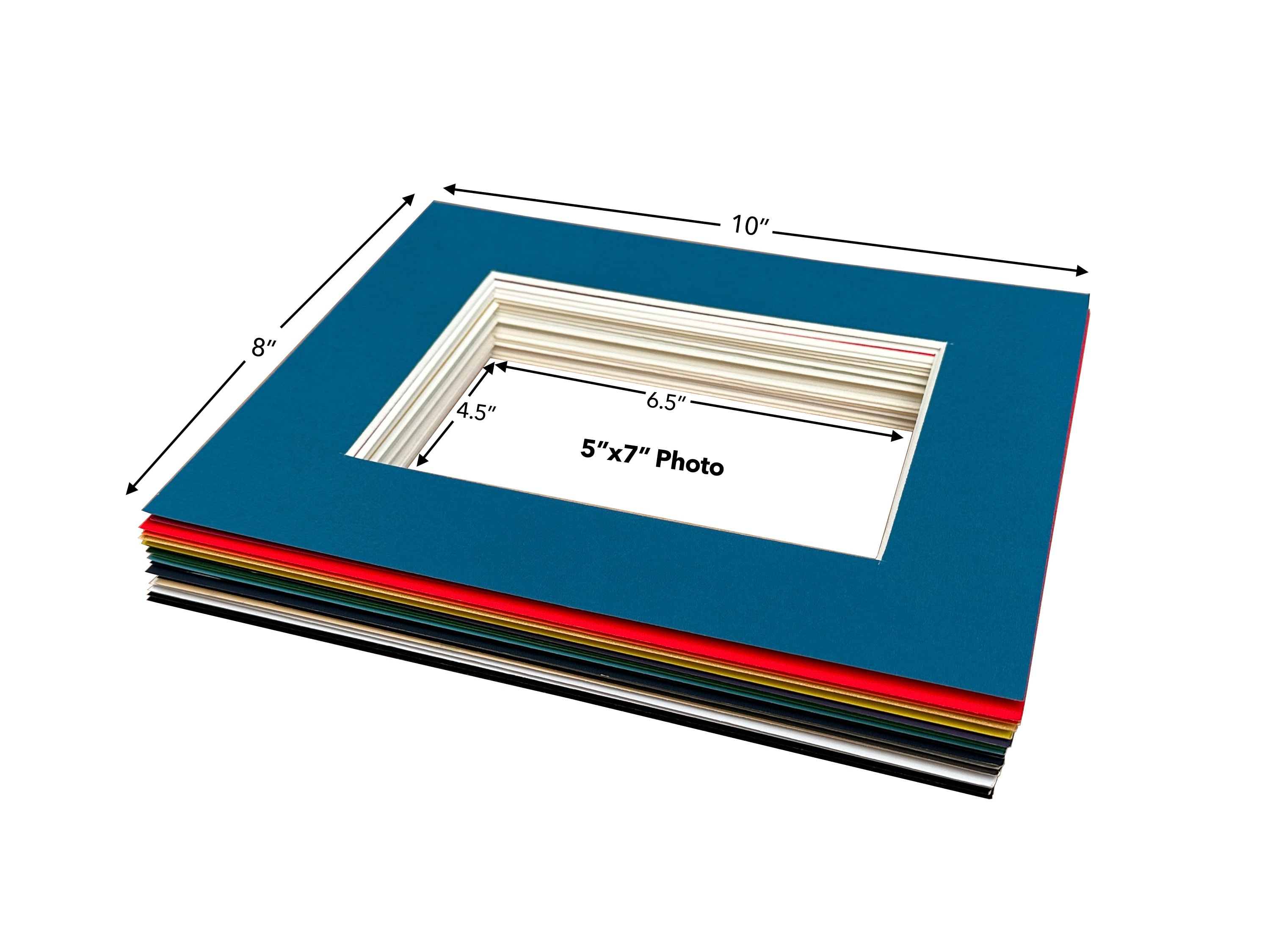 Color Matting Set of 20 - 8x10 Picture Frame Matting for Display 5x7 Photo - Variety ...