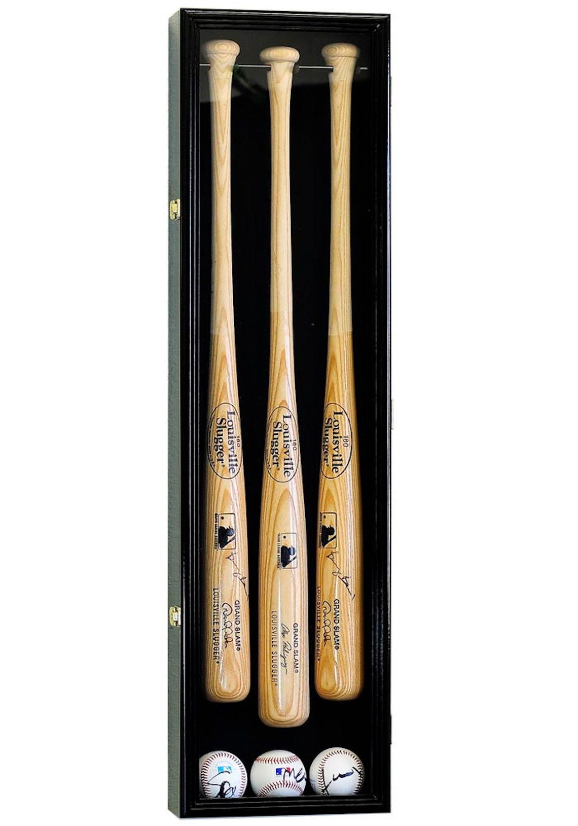 3 Baseball Bat Display Case Cabinet Holder Wall Rack W/98% UV ...