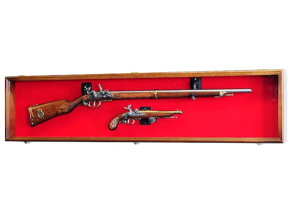 Long Rifle / Musket Gun Display Case Wall Rack Cabinet W/98% | Etsy UK