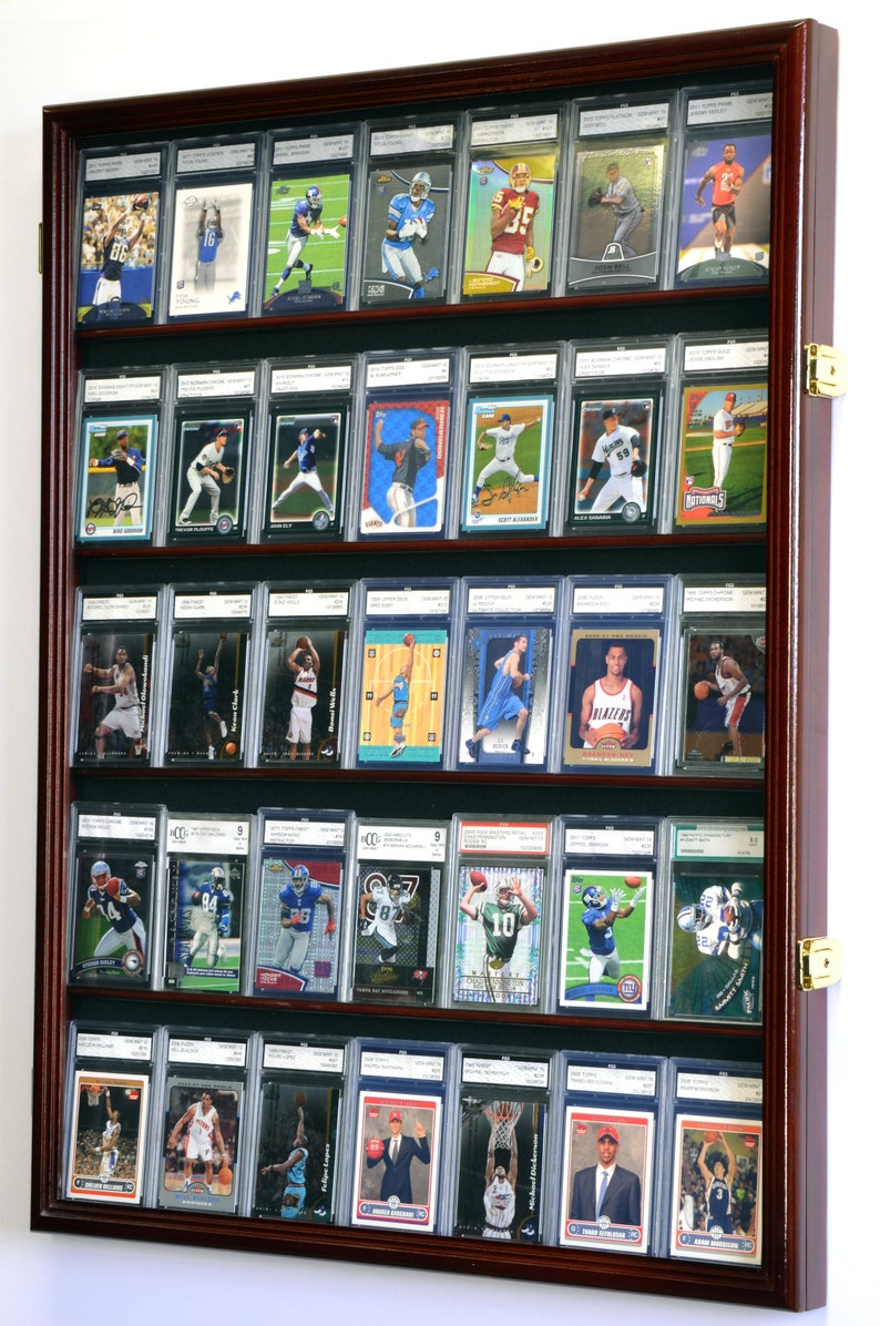 35 Graded Sport Cards / Collectible Card Display Case Wall Etsy
