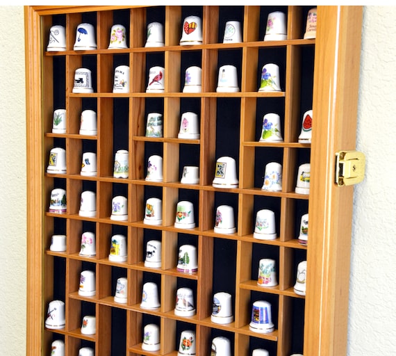 59 Opening Thimble / Small Miniature Display Case Cabinet Holder