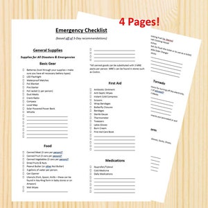 Emergency Preparedness Checklist