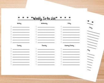 Lista de tareas semanales