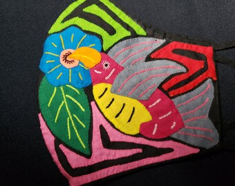 600 4364 Mascarilla pájaro, pez, mola natural importada de Panamá diseño de arte