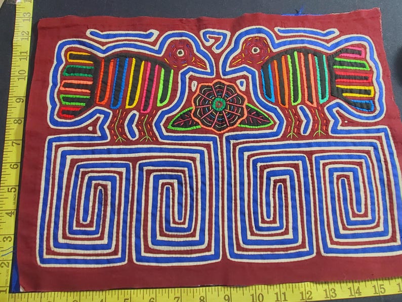 1700 0230 panel de mola sin marco original único importado de Panamá vista abstracta 1729 blue