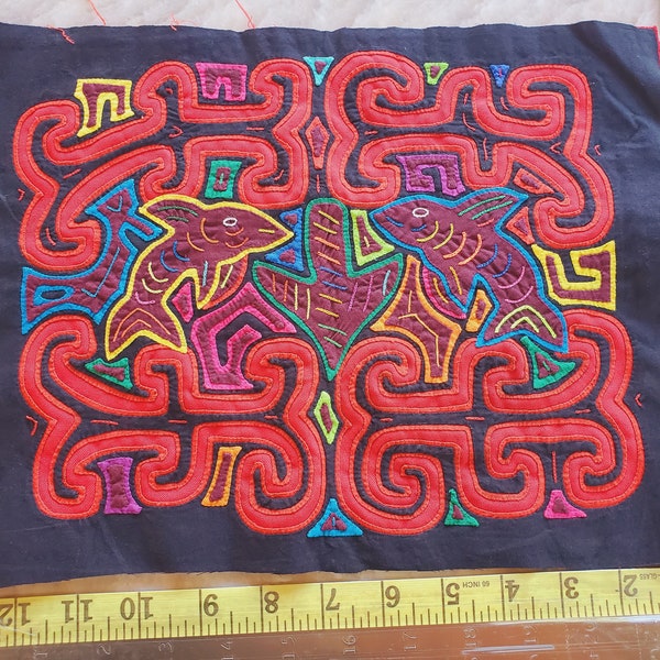 2045 2060 mola indian tribe style authentic hand sew panel unframed from Panama