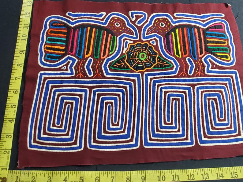 1700 0230 panel de mola sin marco original único importado de Panamá vista abstracta 1730 bluebird