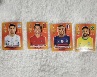top 4 players of world cup combo special Messi Ronaldo Mbappe  Neymar jr Orange version