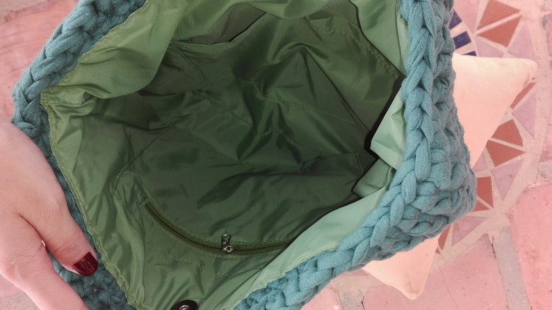Green Crochet Bag Beach Bag Handmade Women Bag Handbag Slouchy Bag Shopping Bag Tote Crochet Purse