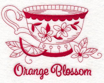 Paños de cocina de algodón con bordado de flor de naranja y personalizados