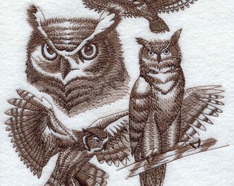 Camiseta con dibujo de búho bordado