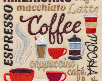 Paños de cocina de algodón con nombres de café bordados y personalizados