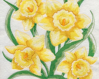 Plato de Cocina de Algodón Paños de Cocina Bordado Flor de Narciso y Personalizado