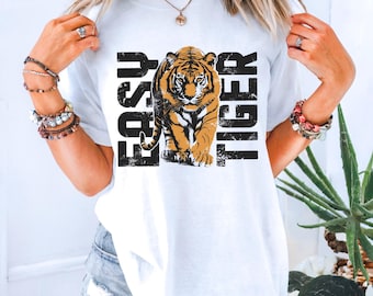 Comfort Colors Easy Tiger Shirt - Vintage Retro Style