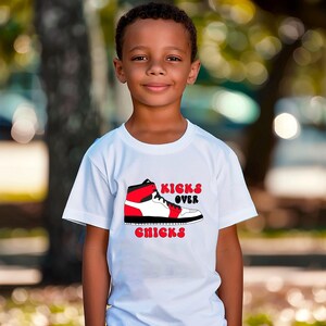Kicks Over Chicks T-shirt, Funny shirt, Humor Shirt, Valentine’s Day Shirt for Boys
