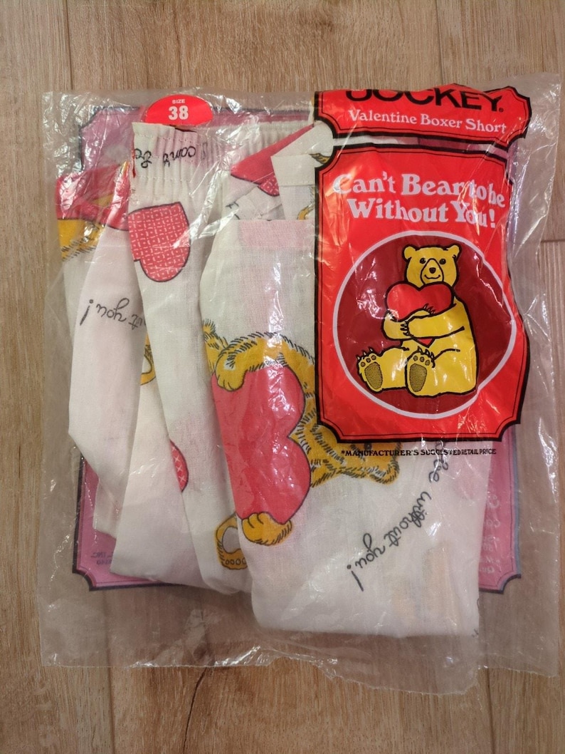 Vintage Jockey Boxers 38 Herzen / Bären Bild 1