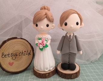 Custom wedding cake topper, Bride and groom cake topper, Doll Wedding Cake toppers, Mr and Mrs cake topper, personalized cake topper
