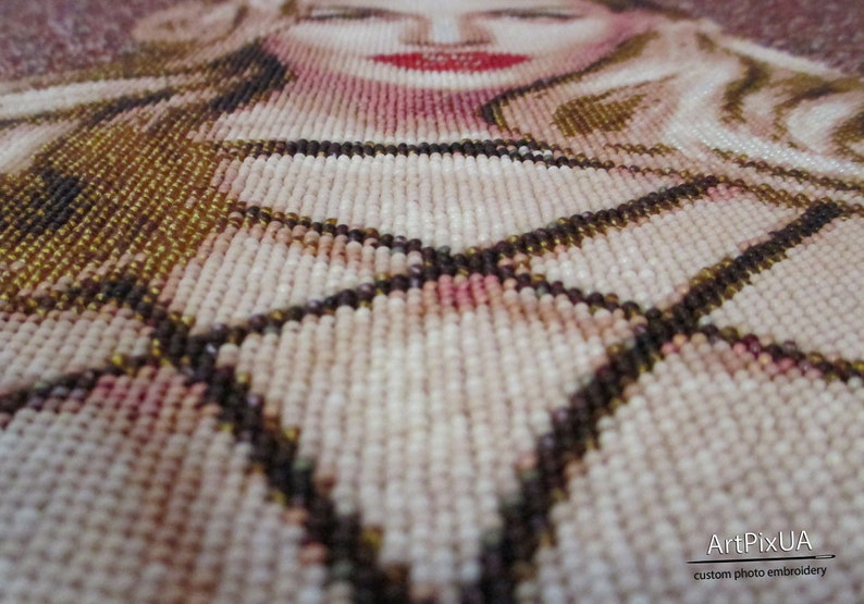 Preciosa beads portraitSeed beads embroidery kitDiy kitCustom portraitBeadwork photo embroideryCustom embroidery pattern