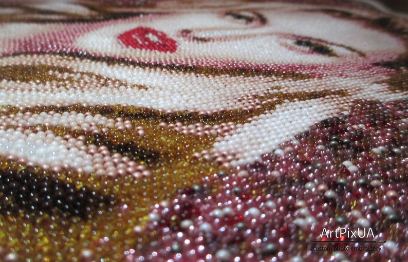 Preciosa beads portraitSeed beads embroidery kitDiy kitCustom portraitBeadwork photo embroideryCustom embroidery pattern