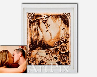 Personal design for machine embroidery from the photo Digital download. Personalized gift - custom portrait sepia. Digitizing your picture.