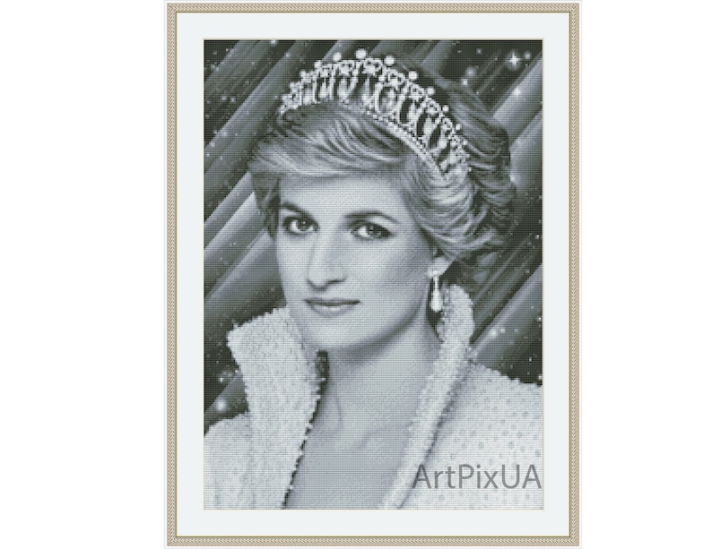 Cross Stitch Pattern PDF princess Diana. Counted | Etsy