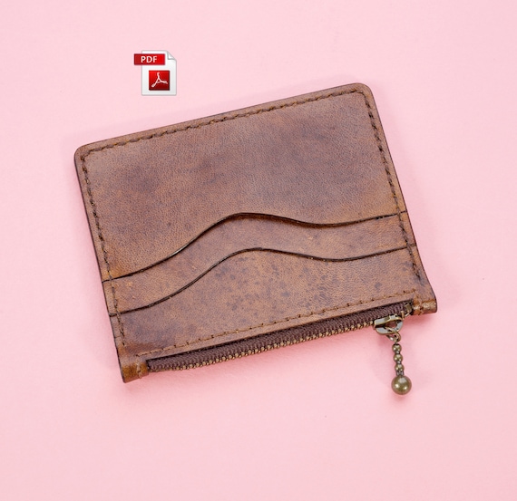 Leather wallet pattern Small zipper wallet PDF pattern Wallet with instruction Vector wallet pattern