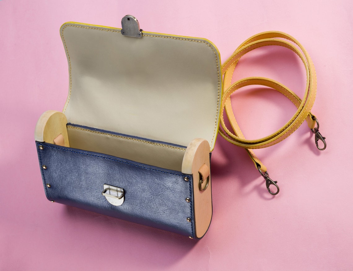 Leather bag pattern Bag with wood Bag PDF pattern with Etsy