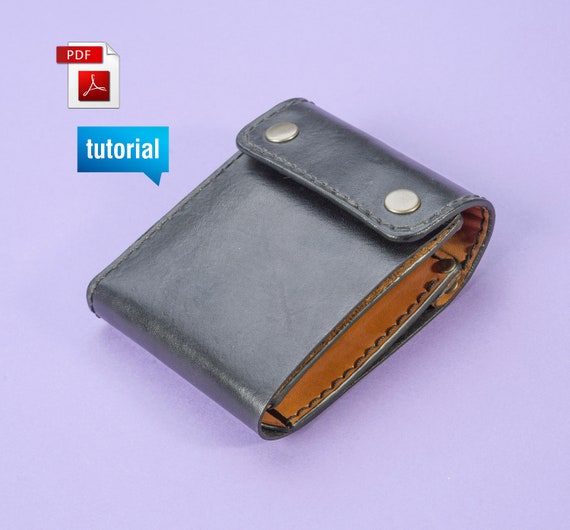 Leather wallet pattern Small zipper wallet PDF pattern Wallet with instruction Vector wallet pattern