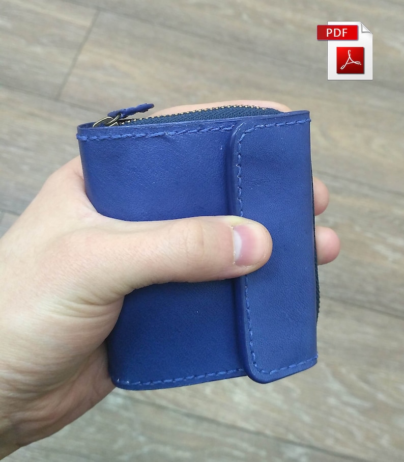 Leather wallet pattern Small zipper wallet PDF pattern Wallet with instruction Vector wallet pattern