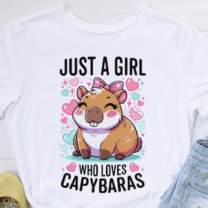 Solo una chica que ama a los capibaras png, Sublimación png, Camiseta divertida png, Frases divertidas png, Cita divertida png, Archivos clipart png, Capibara png