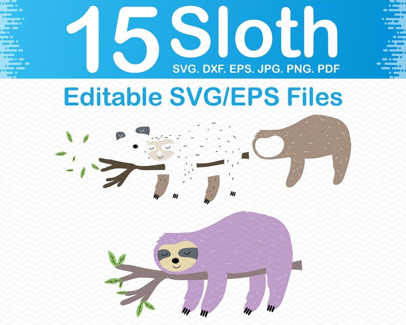 Download Sloth svg files for cricut Sloth clipart Sloth png Baby | Etsy
