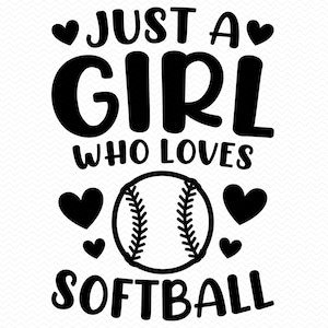 Just A Girl Who Loves Softbal svg, softbal moeder svg, softbal clipart, softbal png-bestanden, softbal hart svg, Cheer Mom svg, Cricut svg