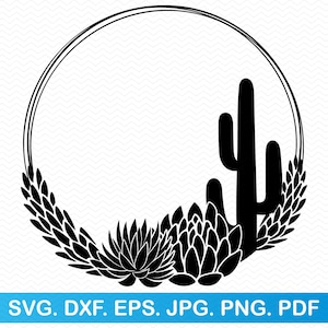 Cactus krans svg, cactus svg sappige svg, krans clipart krans png, bloemen krans svg, bloemen krans png, clipart vector Cricut svg