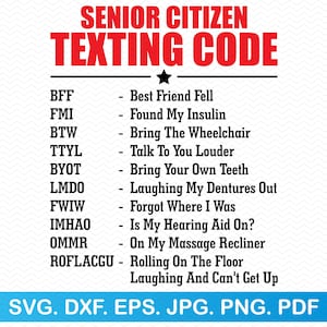 Senioren Texting Code svg, lustiges svg sarkastisches svg, Opa svg Oma svg, Vatertags svg, Muttertags svg, lustiges shirt svg
