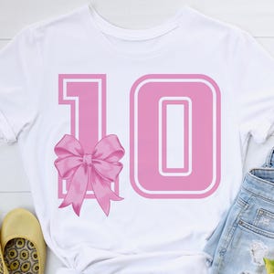 10 Jahre alter Geburtstag Coquette Bow svg, 10th Geburtstag svg, Coquette svg Geburtstag svg, Geburtstagskind svg, Coquette Bogen png, rosa Schleife png