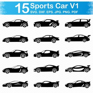Sportwagen svg, raceauto svg, auto svg-bestanden voor de cricut, sportwagen clipart, dxf-bestanden voor laser, Racing svg, silhouet svg, auto clipart