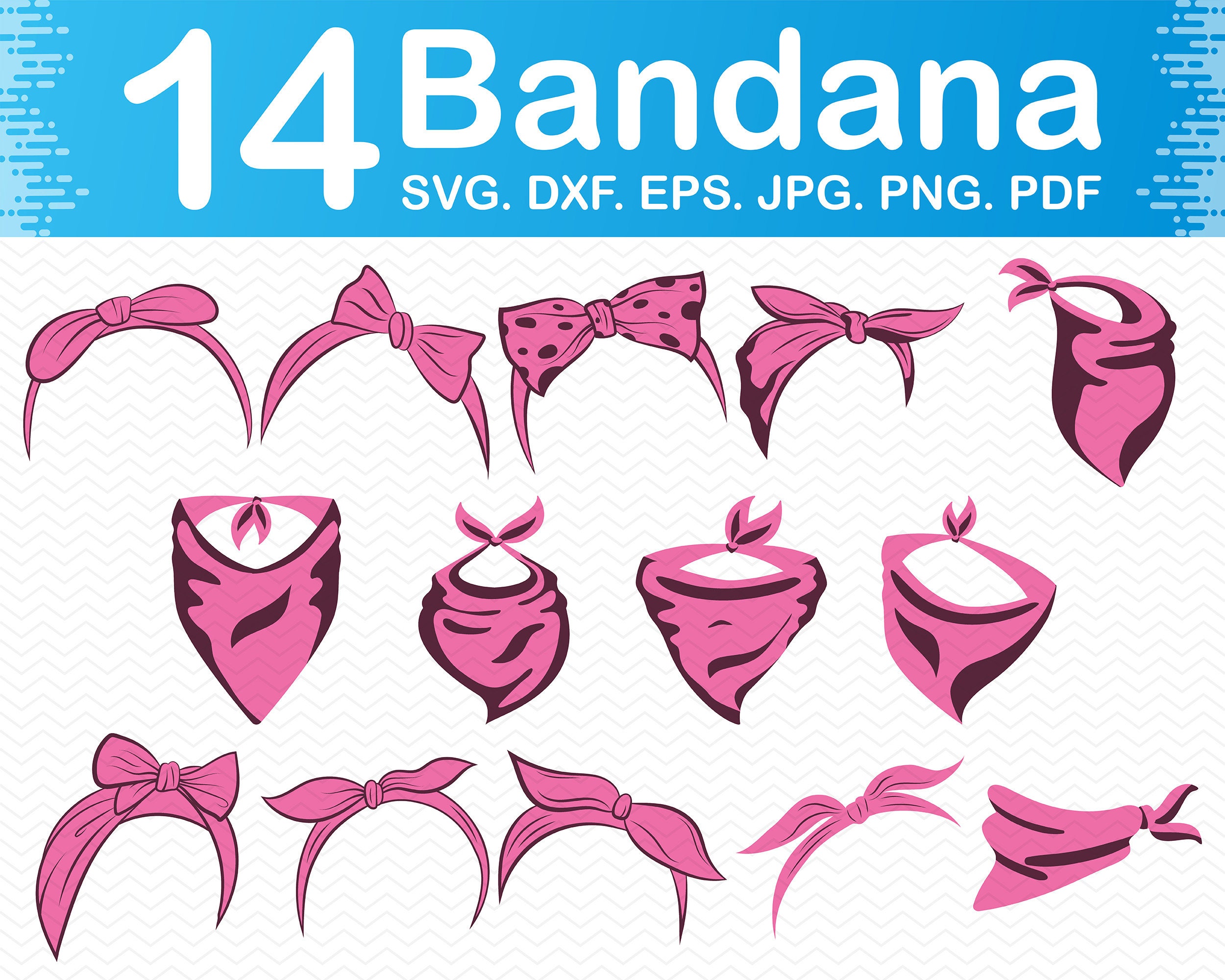 Bandana svg Headband svg files for cricut Silhouette svg | Etsy