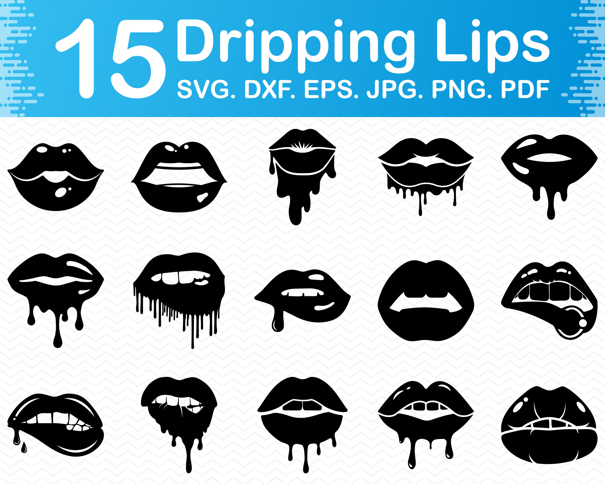 Fashion Plaid Bling Drip Lips PNG Print and Cut Lips -  Israel