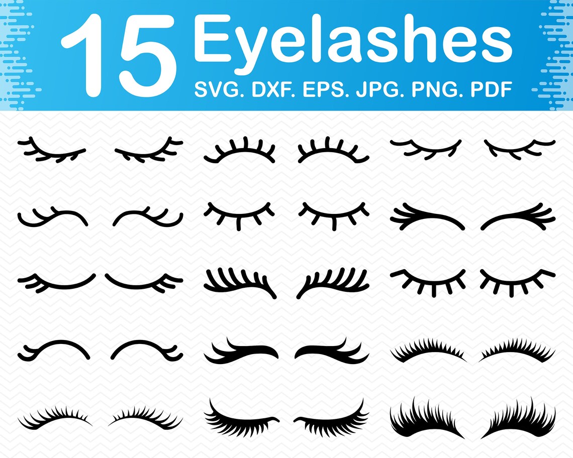 Eyelashes svg Eyelashes svg files for cricut Eyelash dxf | Etsy