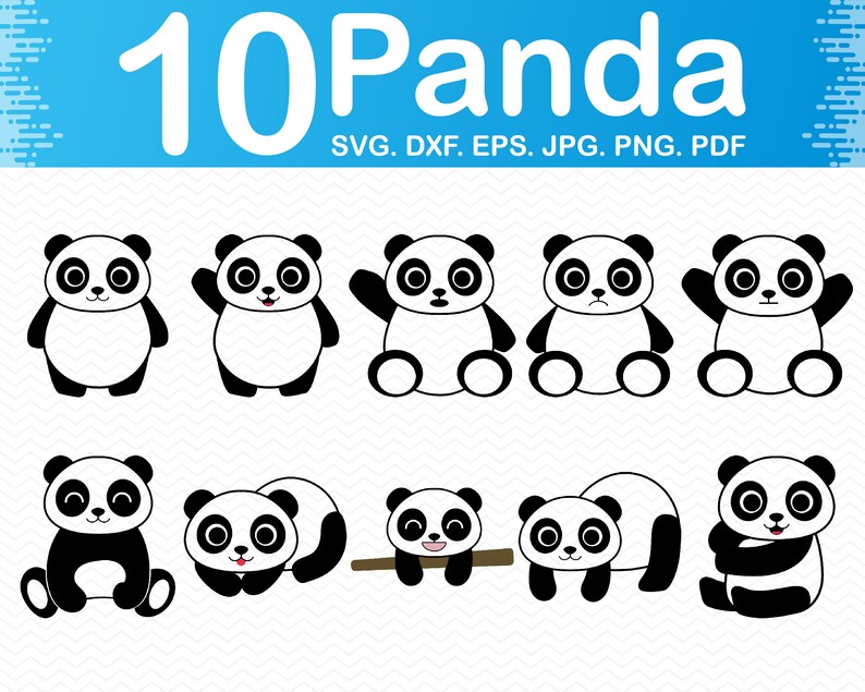 Cute Panda Svg Panda Clipart Panda Png Files Animal Svg | Etsy