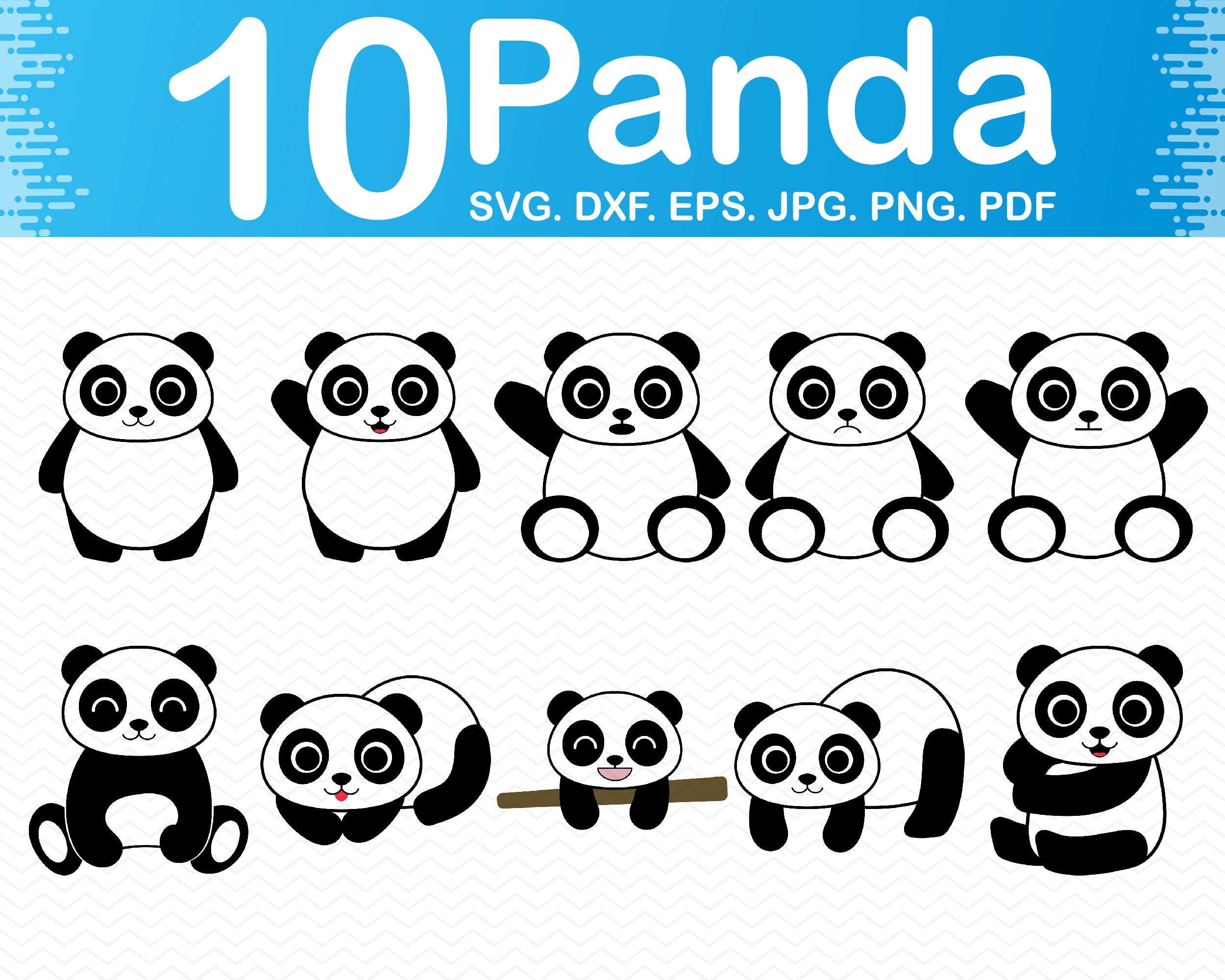 Cute Panda Svg Panda Clipart Panda Png Files Animal Svg | Etsy