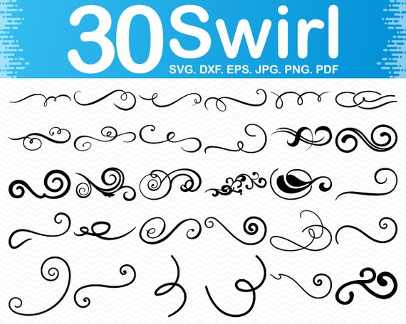 Swirl SVG / Flourish SVG / Swoosh SVG / Stroke Svg / Ornaments Svg /  Decorative Svg / Clipart / Silhouette / Cut file / Cricut