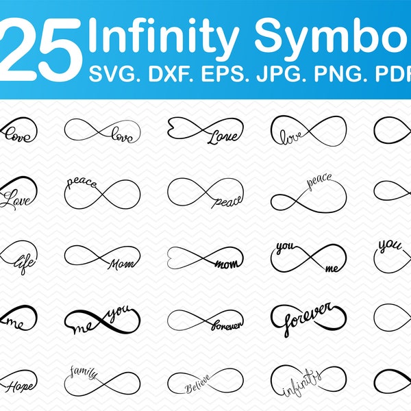 Infinity SVG Dateien für Cricut, Infinity Symbol SVG Dateien für Silhouette, Infinity Sign Dxf Dateien für Laser, Infinity Sign Decal, Love svg