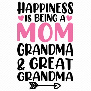 Geluk is een moeder zijn oma en overgrootmoeder svg, moeder svg, Moederdag svg, mama svg, oma svg, Grammy svg, Cricut svg silhouet svg