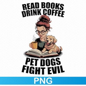 Leer libros, beber café, mascotas, perros, luchar contra el mal, png, libros png, marcador png, perro png, libro png, archivos png de café, mamá perro png, clipart de café