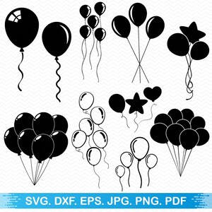 Ballon svg, Ballons svg, Geburtstagsballon-Svg-Dateien für Cricut, Ballon Clipart, Ballon Png-Dateien, Clip Art Ballons, SVG Kontur svg